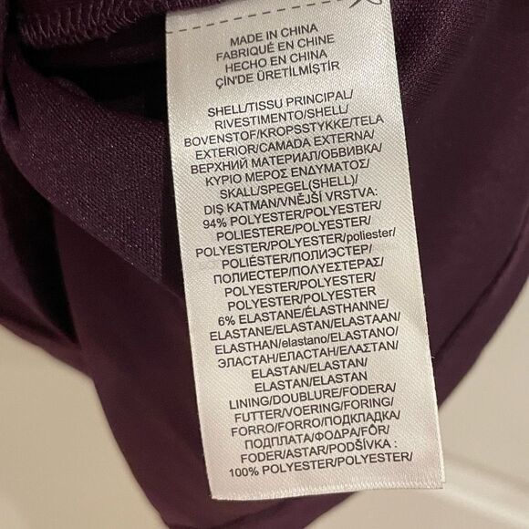 EUC Ralph Lauren Cocktail Dress Embellished Strap Ruffle Aubergine Sz. 4 - Picture 9 of 9